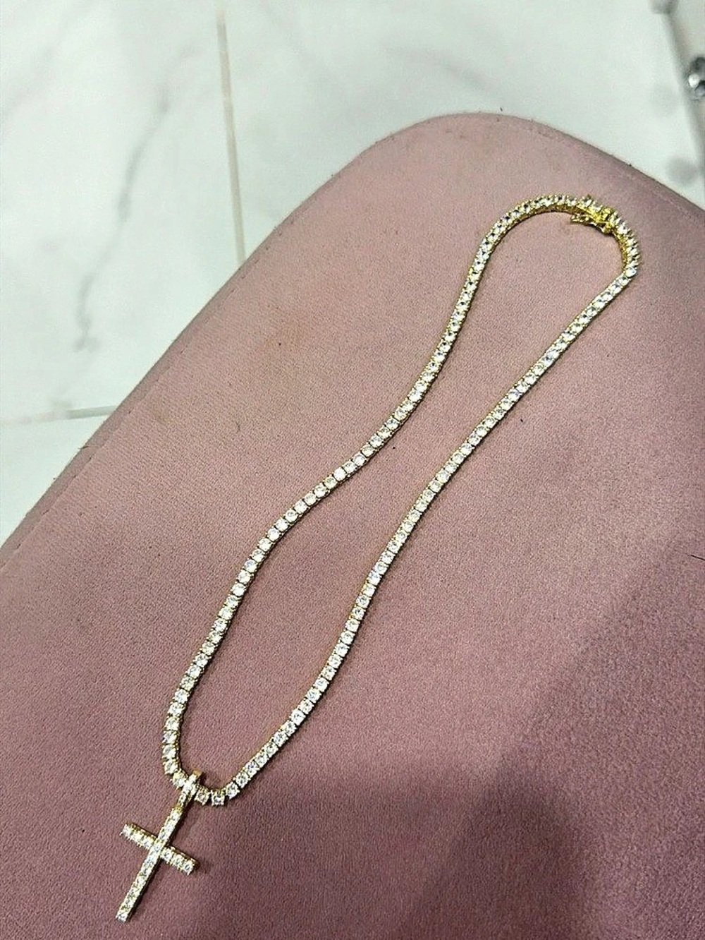 Gold-Tone Cross Pendant Necklace